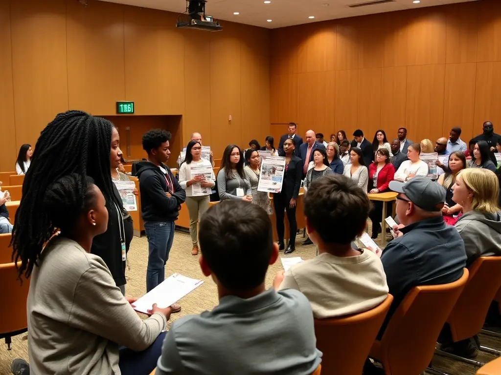 Students at Echelon Preparatory are presenting their project to a panel of judges, demonstrating their knowledge, skills, and ability to communicate effectively.