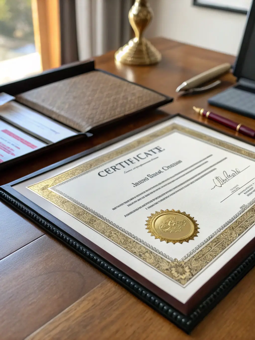 A close-up image of an accreditation certificate awarded to Echelon Preparatory, emphasizing the school's commitment to high educational standards.